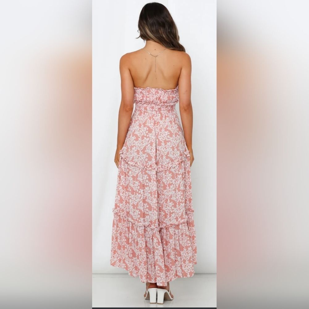 NWT Hello molly Love My Tequila Sunrises Maxi Dress Blush size M US 6 - Picture 6 of 9